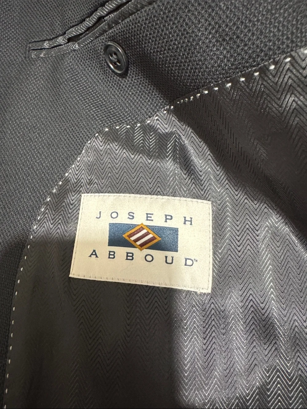 Joseph Abboud mens 42S black 2-button 100% wool Reda fabric sport coat EUC